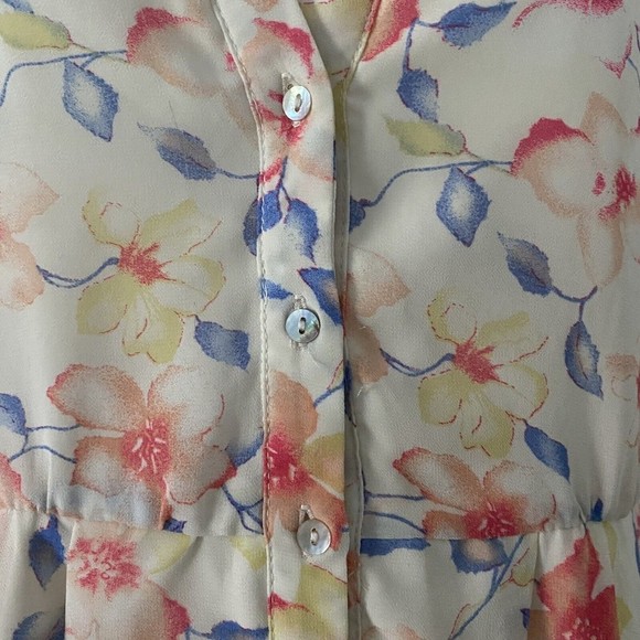 Skies are Blue Sleeveless Button Front Floral Knee Length Dress Size XS - Picture 3 of 7